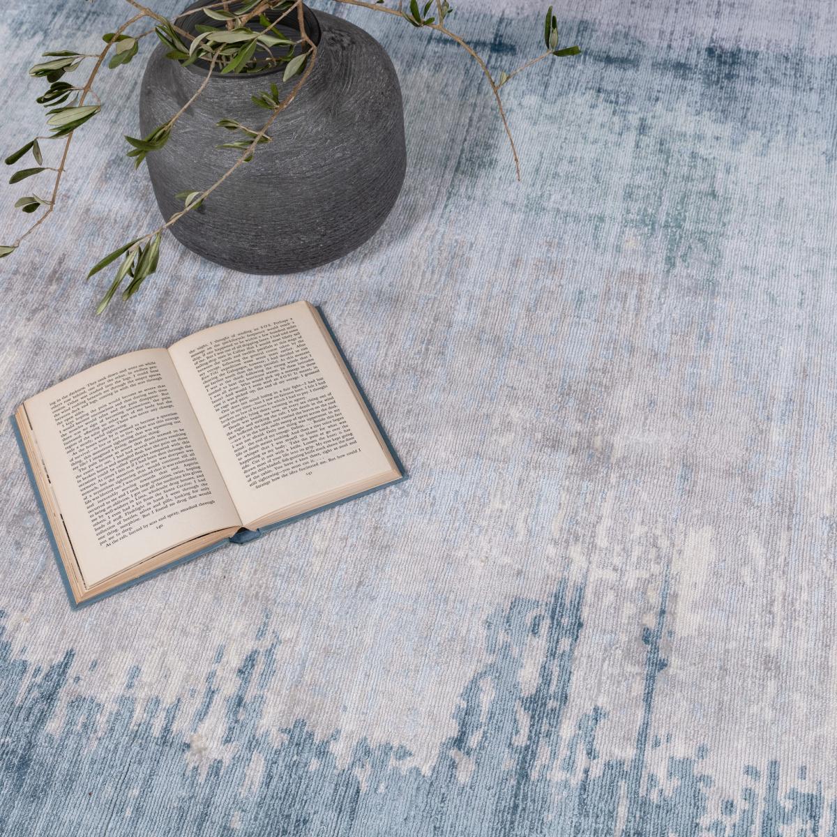 Juno Abstract Rugs in Aquamarine Blue – image 2
