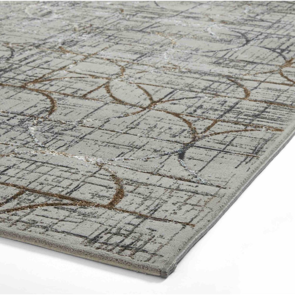 Creation G2851 Geometric Distressed Rugs in Grey Multi160x230cm – image 4
