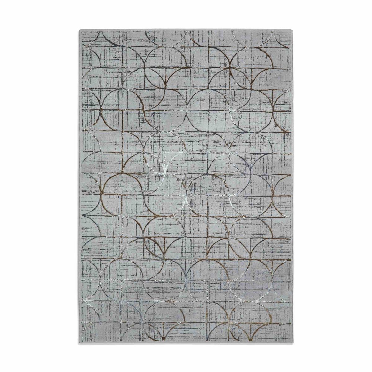 Creation G2851 Geometric Distressed Rugs in Grey Multi160x230cm – image 5