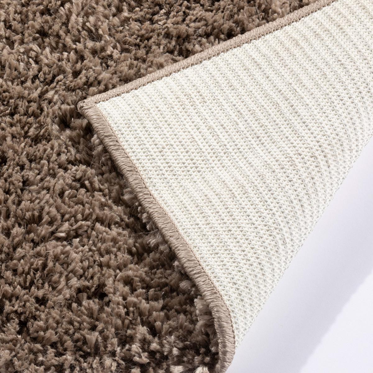 Larissa Washable Plain Shaggy Rug in Chocolate Brown 100x150cm – image 3