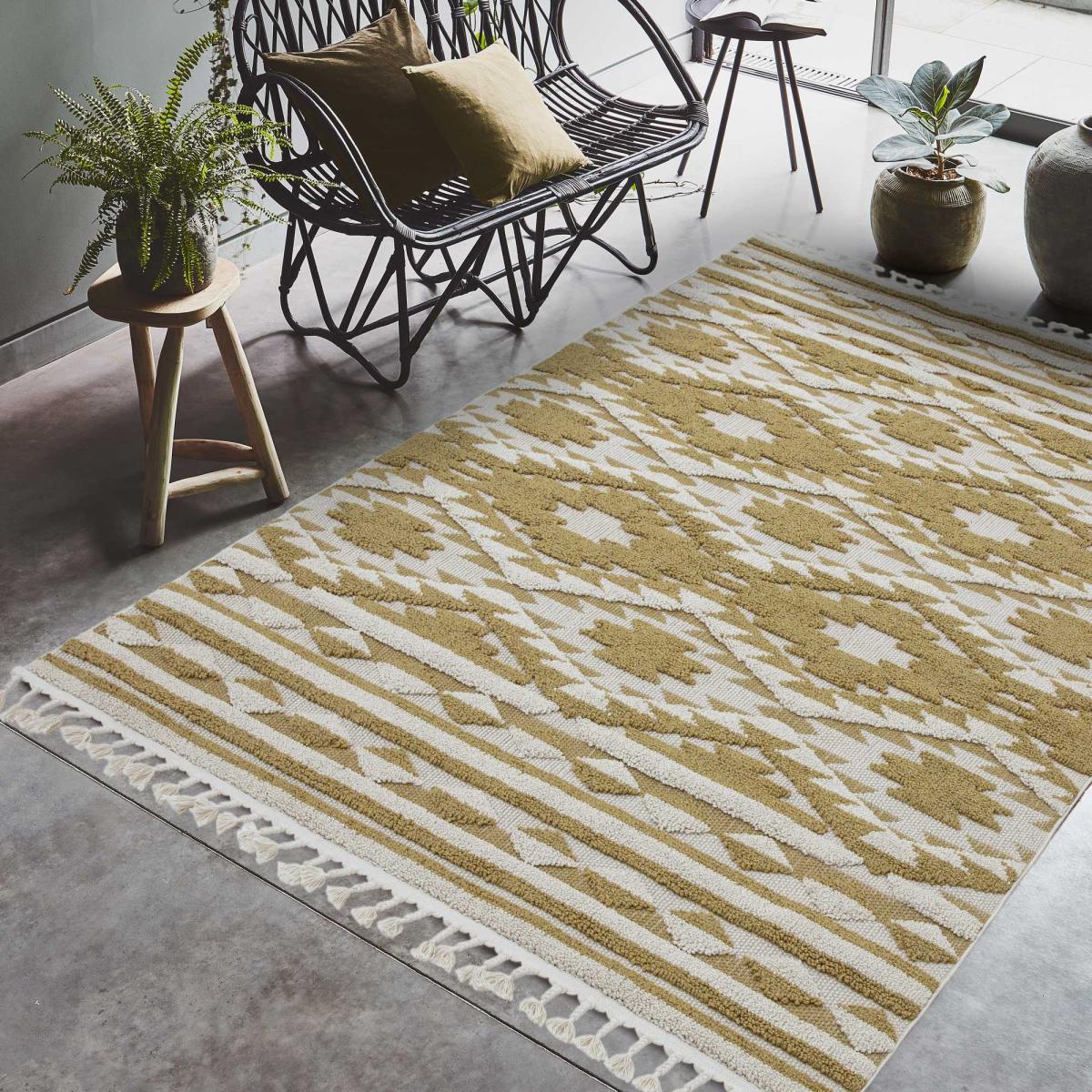 Taza Boho Scandi Rugs in TA02 Ochre Yellow – image 1