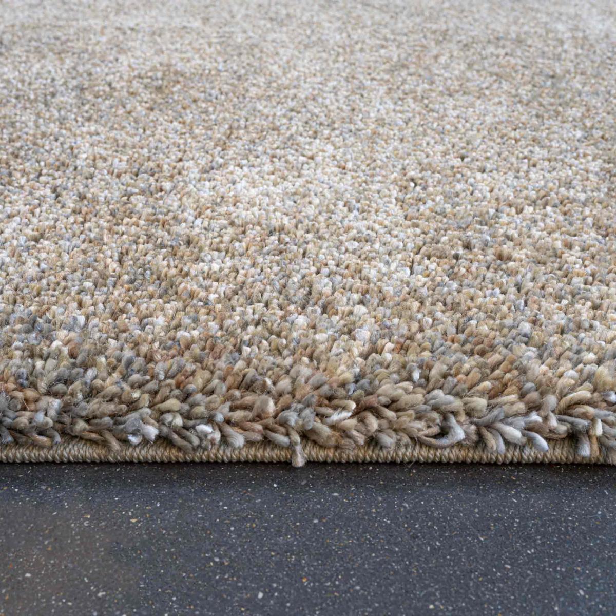 Coral Modern Speckled Shaggy Rugs 24001 2191 in Gold160x230cm – image 3
