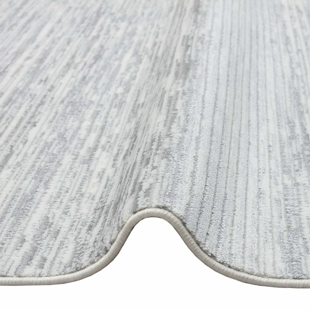 Linnea LINN01 Stripe Abstract Rugs in Silver Grey – image 2