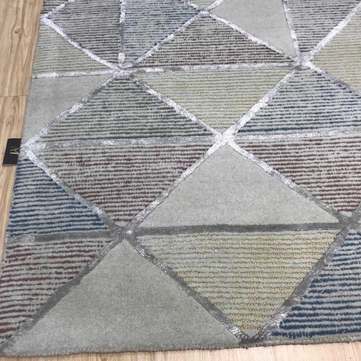 Vintage Summer Modern Geometric Wool Rugs In Multi-colour 200x290cm – image 3