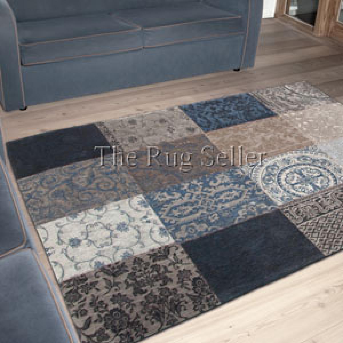 Louis De Poortere Rugs Vintage Multi 8108 Denim Blue 170x240cm – image 5