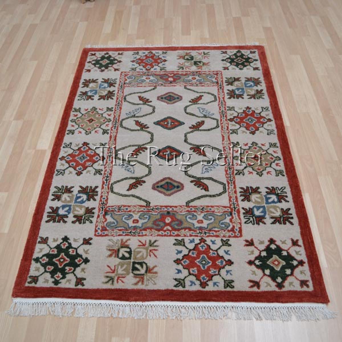 Kazak 4457 Beige Wool Rugs 90x150cm – image 4