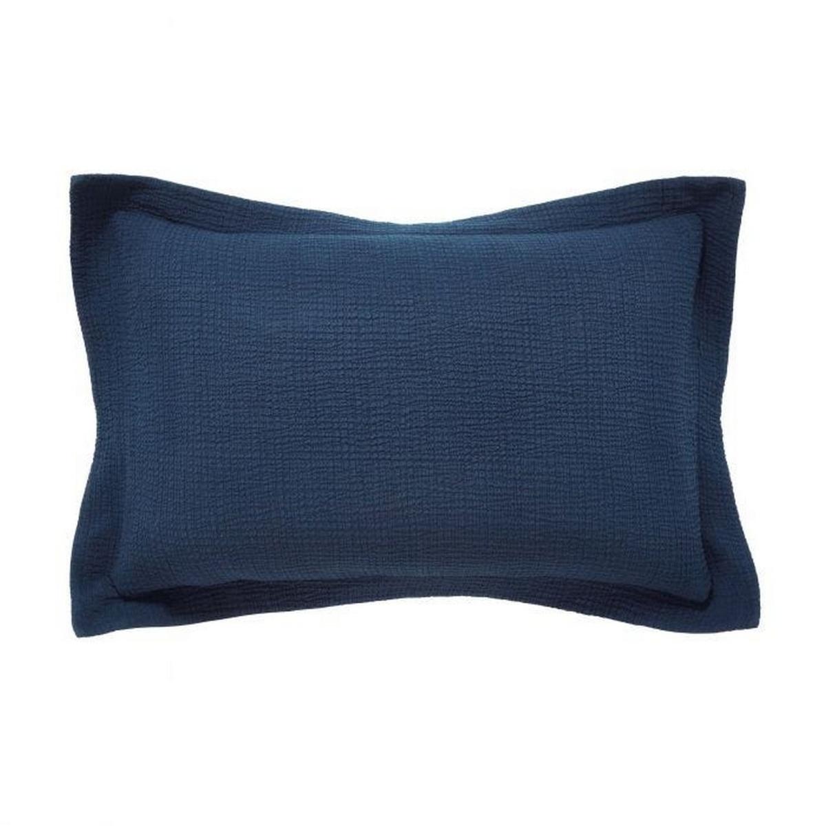 Nika Plain Textured Cotton Bedding in Midnight Blue 140x200cm – image 4