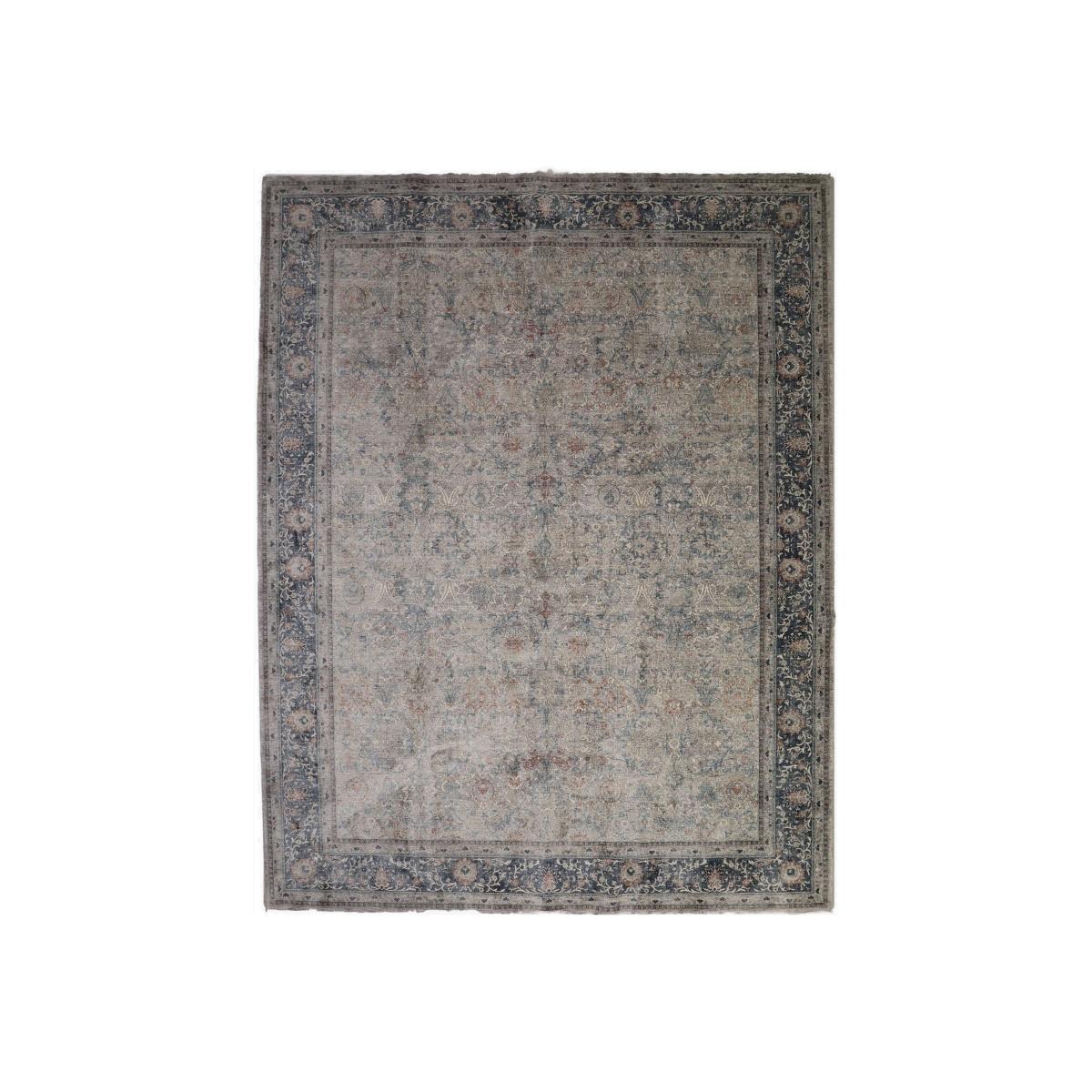 Heritage Kirman Traditional Distressed Vintage Rug in Grey