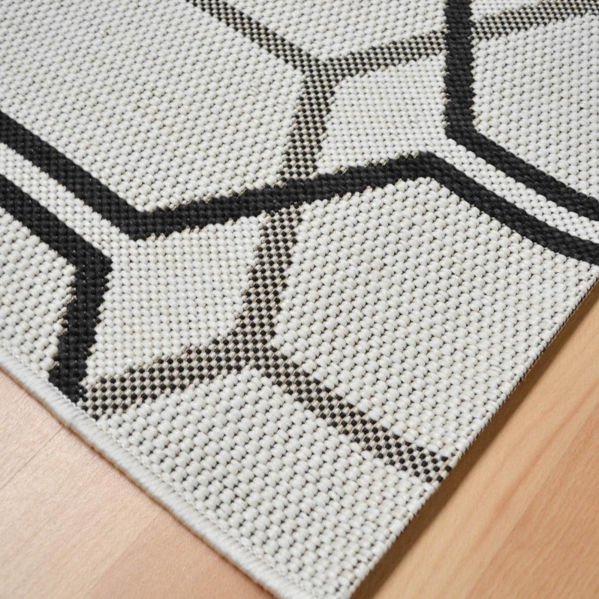 Patio Geometric PAT08 Hexagon Outdoor Rugs in Ivory White – image 2