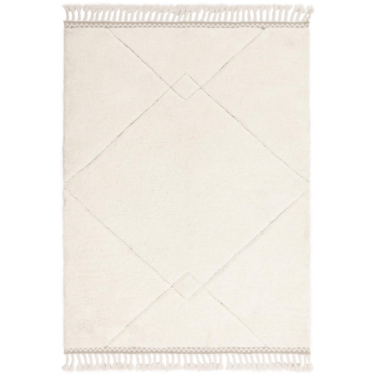 Fes FE03 Moroccan Berber Carved Boho Rugs in Cream White160x230cm – image 5