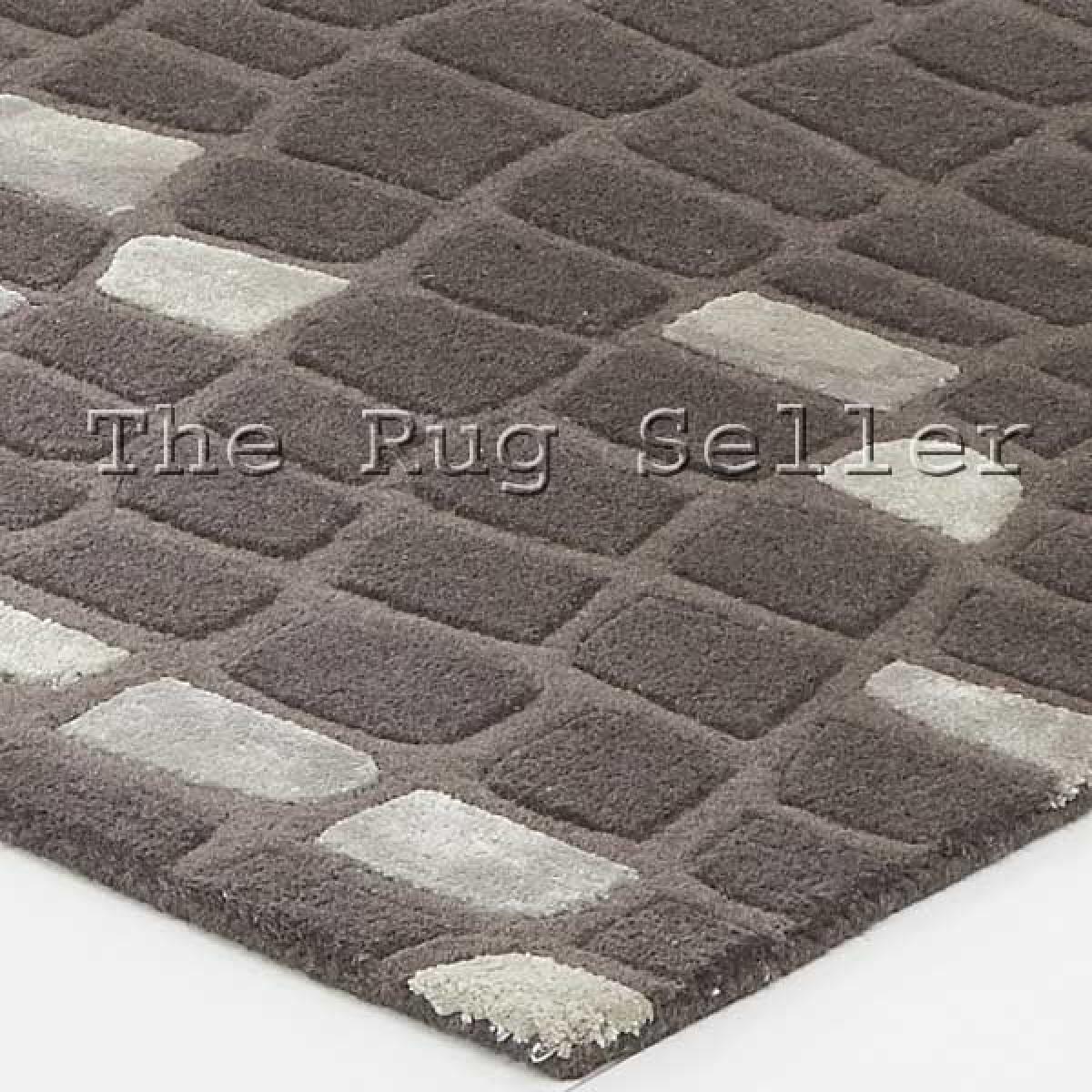 Unique Matrix Wool Rugs in Brown Beige 150x240cm – image 2