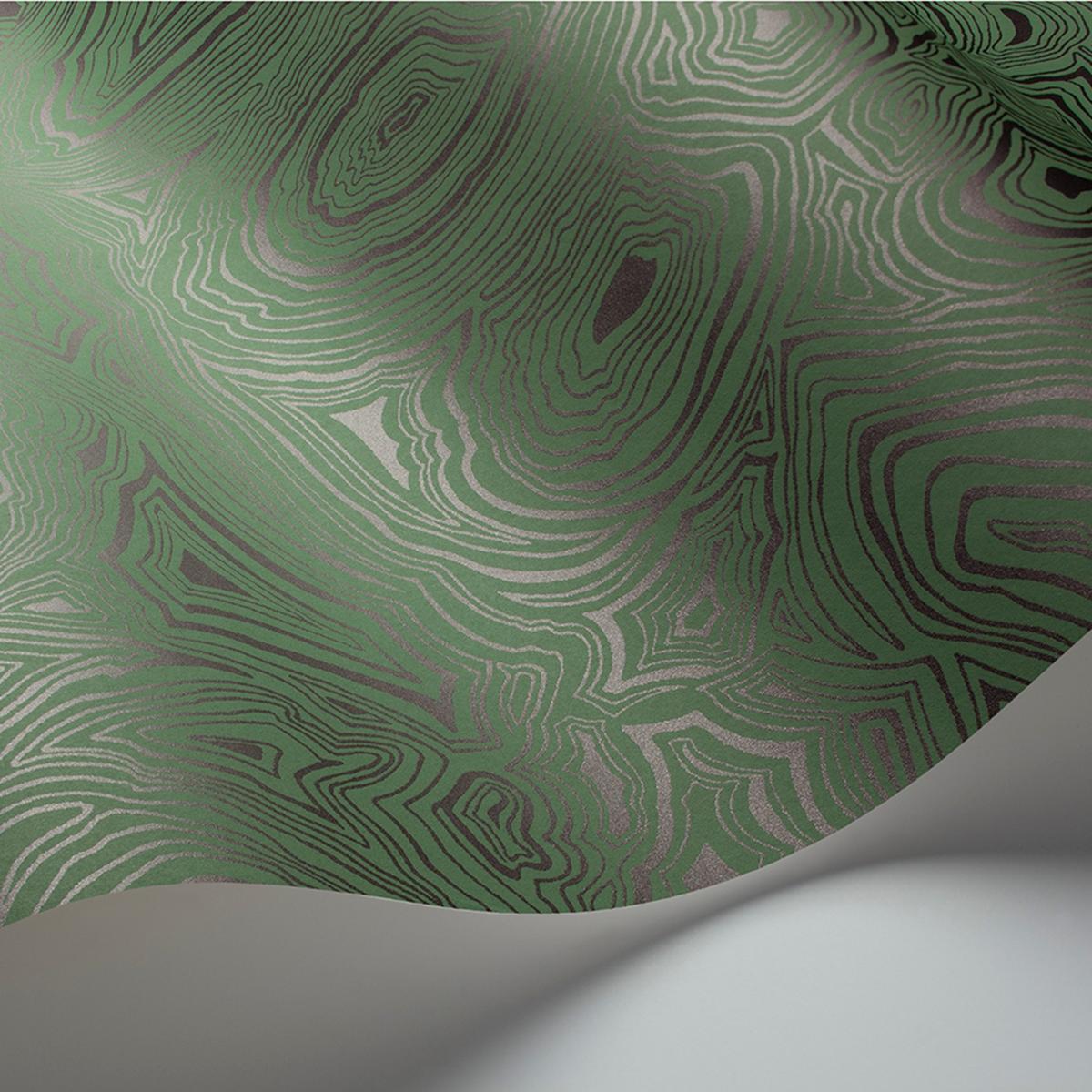 Malachite Wallpaper 17035 by Cole & Son in Emerald Green Black Roll – image 2