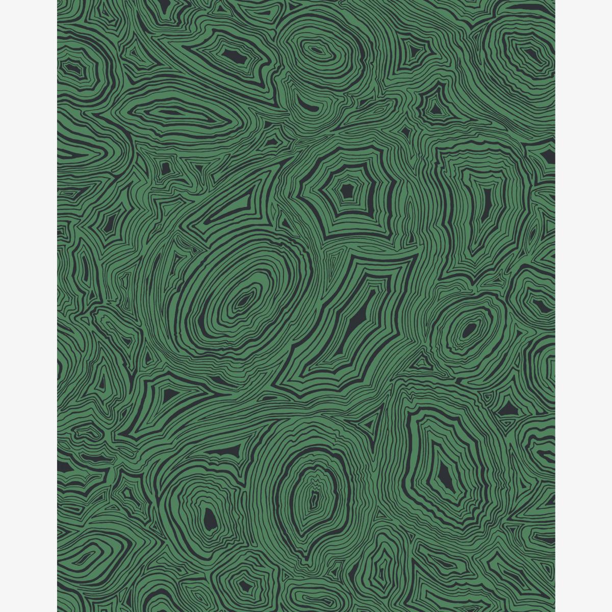 Malachite Wallpaper 17035 by Cole & Son in Emerald Green Black Roll – image 1