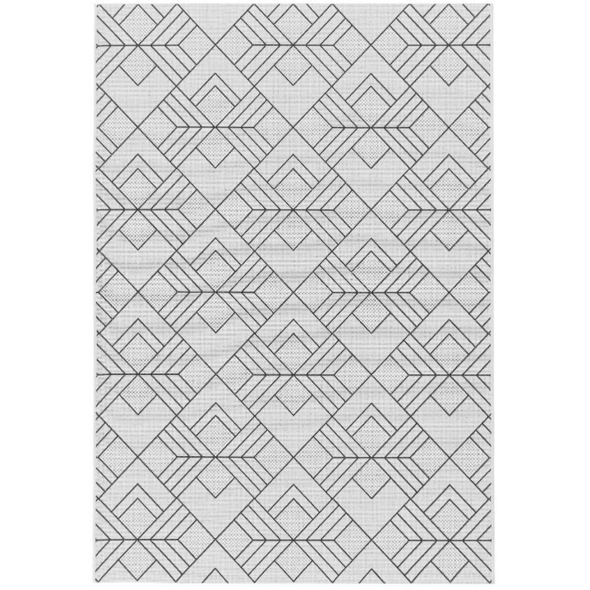 Patio Deco Geometric PAT16 Outdoor Rugs in Ivory Black – image 2