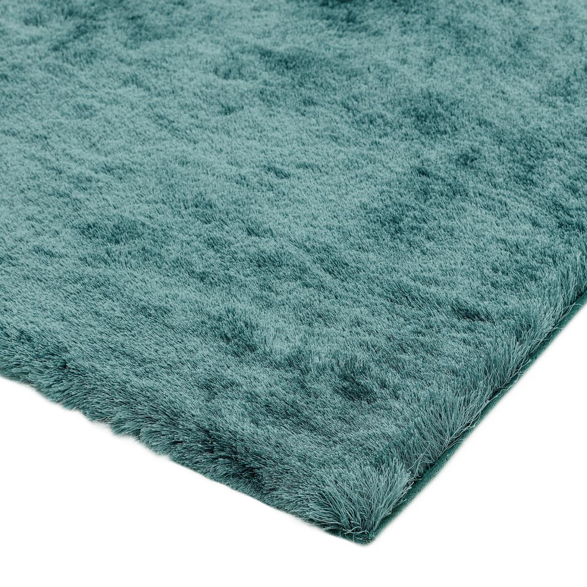 Whisper Shiney Plain Shaggy Rugs in Aqua Blue 65x135cm – image 2