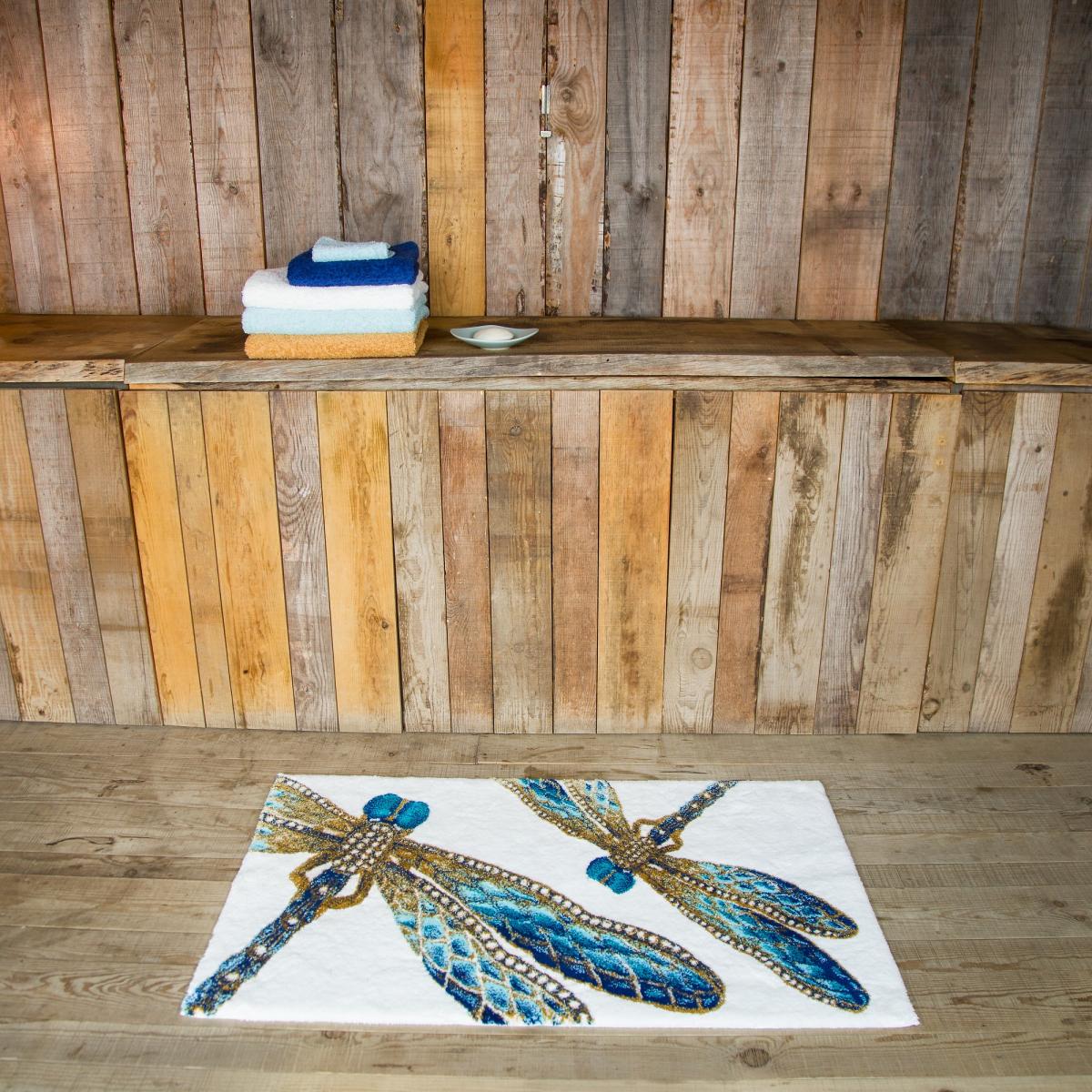 Luxury Dynasty Felitsa Dragonfly Bath Mat by Designer Abyss & Habidecor&nbsp;70x120cm – image 2