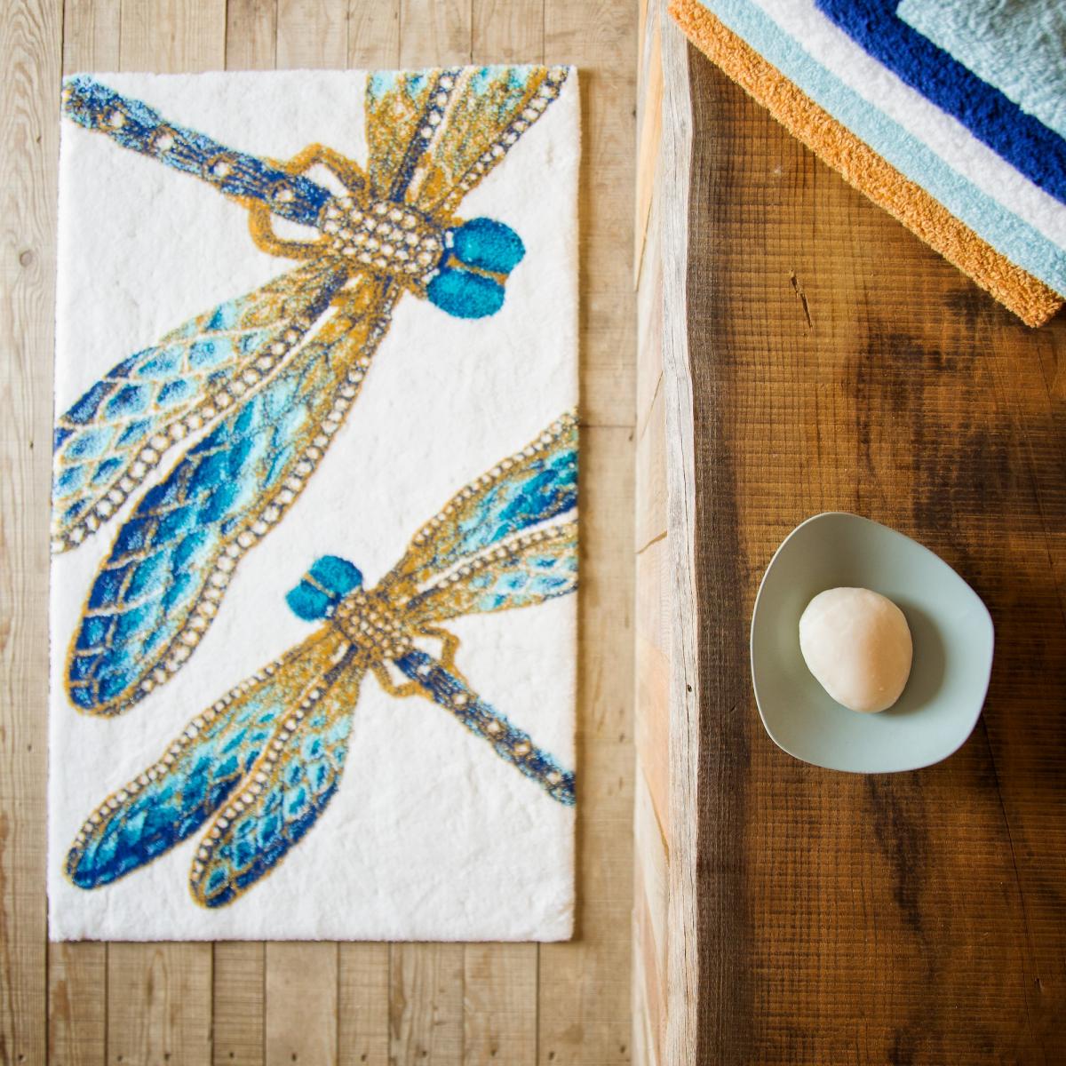 Luxury Dynasty Felitsa Dragonfly Bath Mat by Designer Abyss & Habidecor&nbsp;70x120cm – image 3