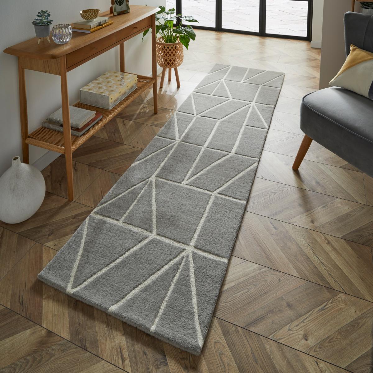 Viso Geometric Rugs in 24004 Steel Grey by Scion – image 2