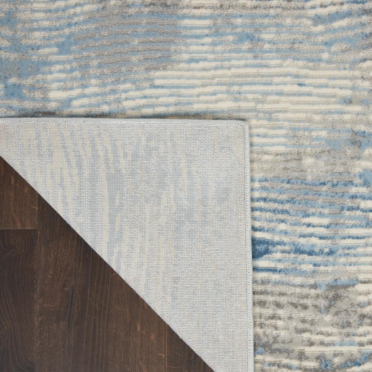 Solace Designer Print Rugs SLA01 in Ivory Grey Blue by Nourison – image 2