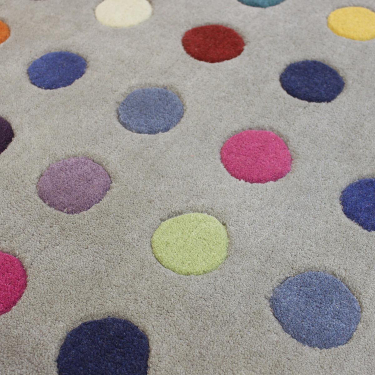 Funk Spotty Circle Round Multi Coloured Modern Wool Rugs&nbsp;150x150cm – image 2