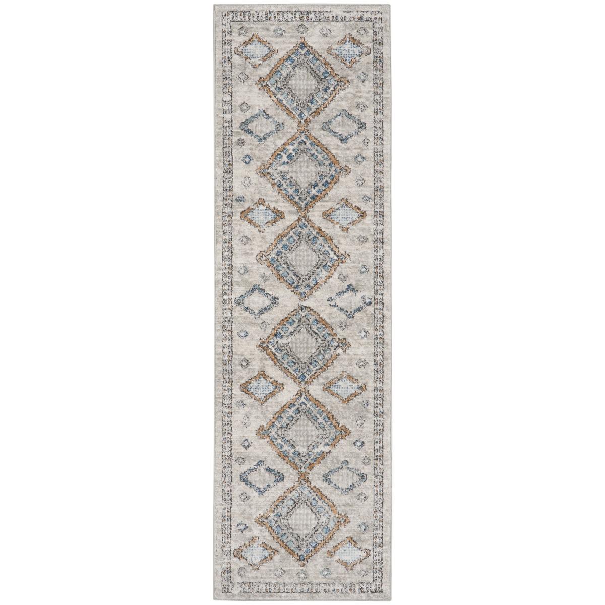 Quarry QUA14 Traditional Distressed Runner Rugs in Ivory Grey Blue – image 2