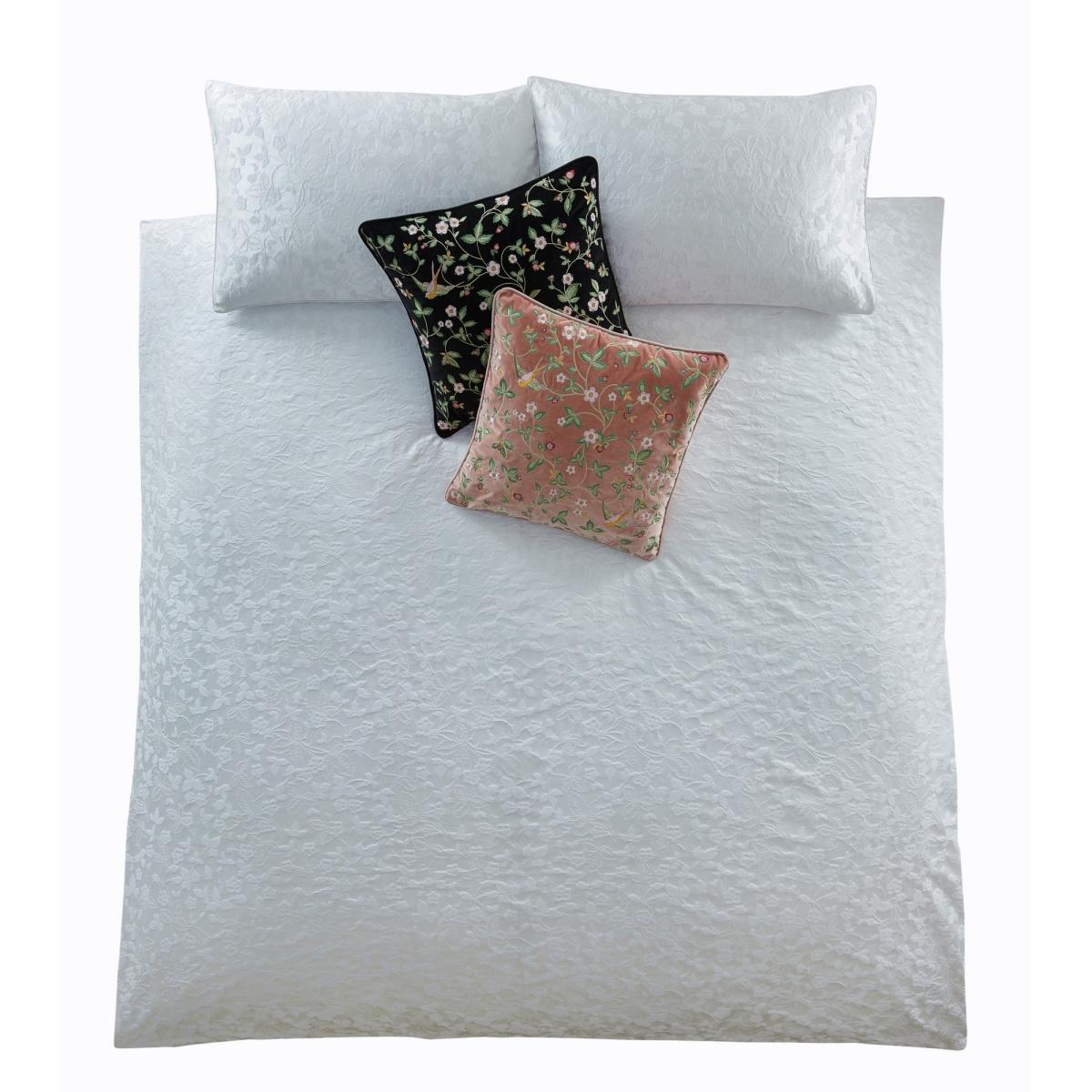 Wild Strawberry Floral Bedding Duvet Cover and Pillowcase By Wedgwood in White 220x260cm – image 5