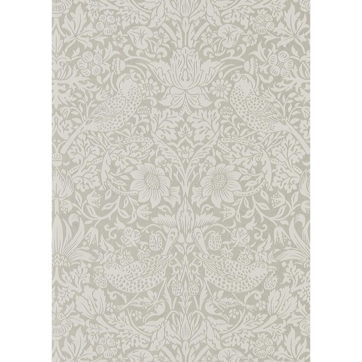 Pure Strawberry Thief Wallpaper 216017 by Morris & Co in Silver Stone Roll – image 4