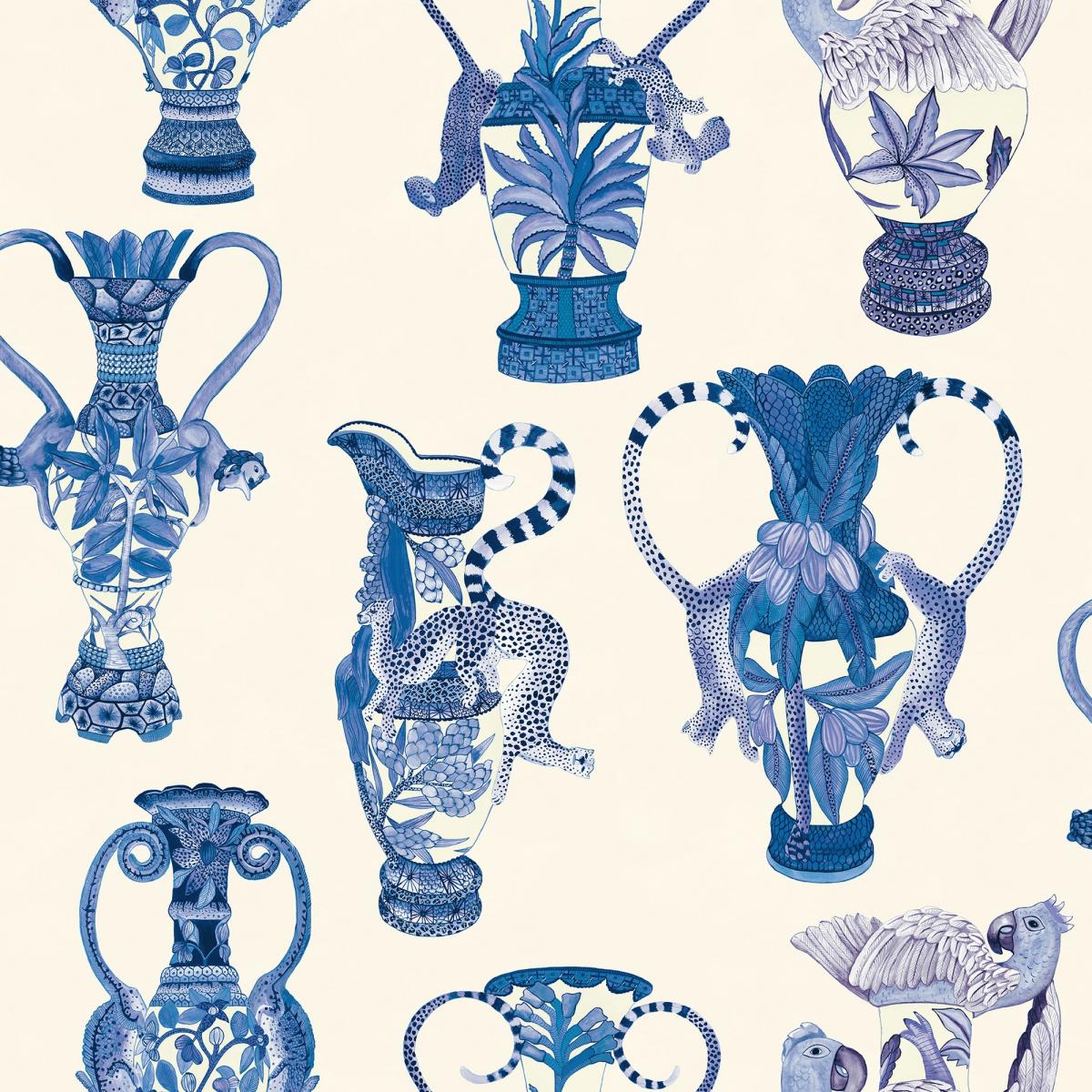 Khulu Vases Wallpaper 12059 by Cole & Son in Ink BlueRoll