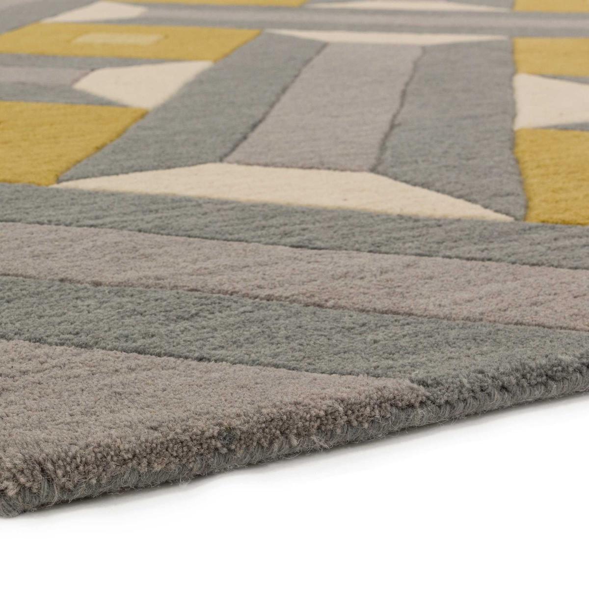 Reef RF01 Motif Geometric Runner Rugs in Yellow Grey 60x220cm – image 4