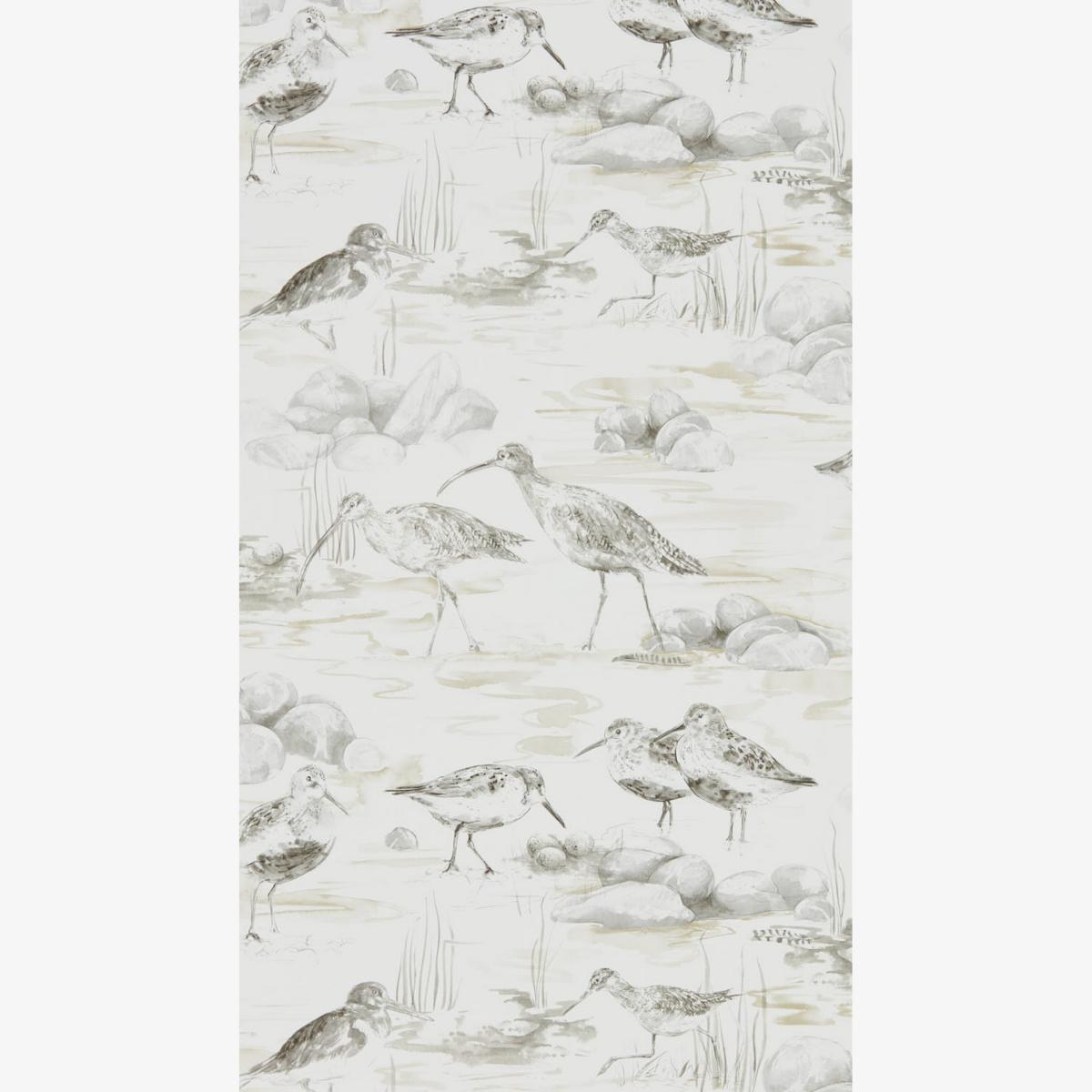 Estuary Birds Wallpaper 216493 by Sanderson in Chalk Sepia Brown Roll