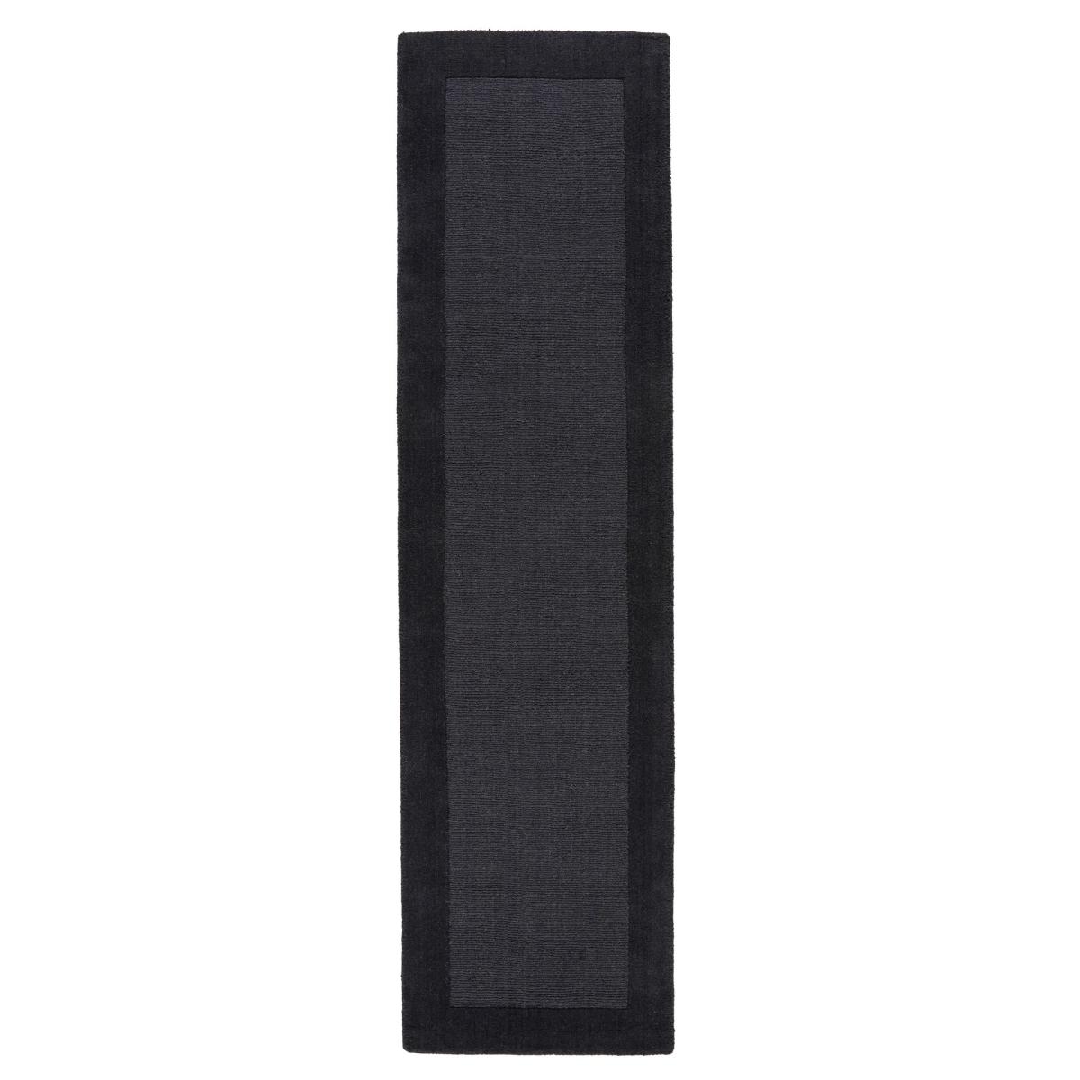 Colours Bordered Wool Runner Rug in Charcoal Grey&nbsp;60x230cm – image 2