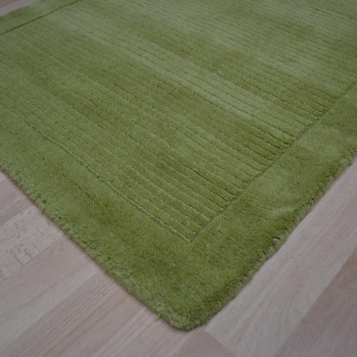 York Plain Wool Hall Runner Rugs in Green 68x240cm – image 3