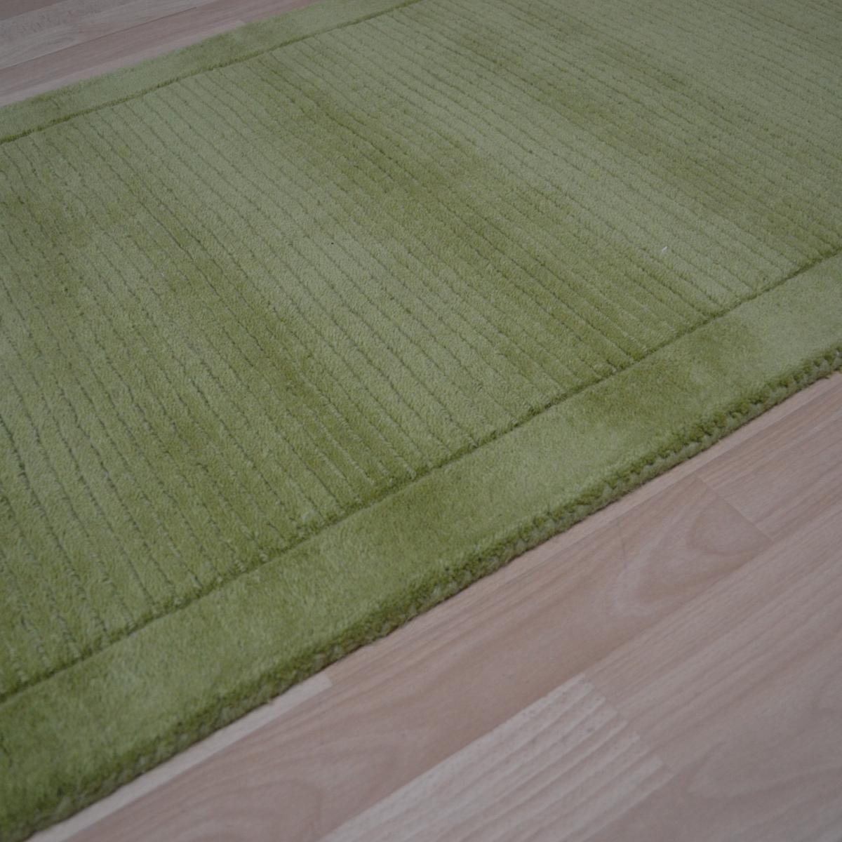 York Plain Wool Hall Runner Rugs in Green 68x240cm – image 4
