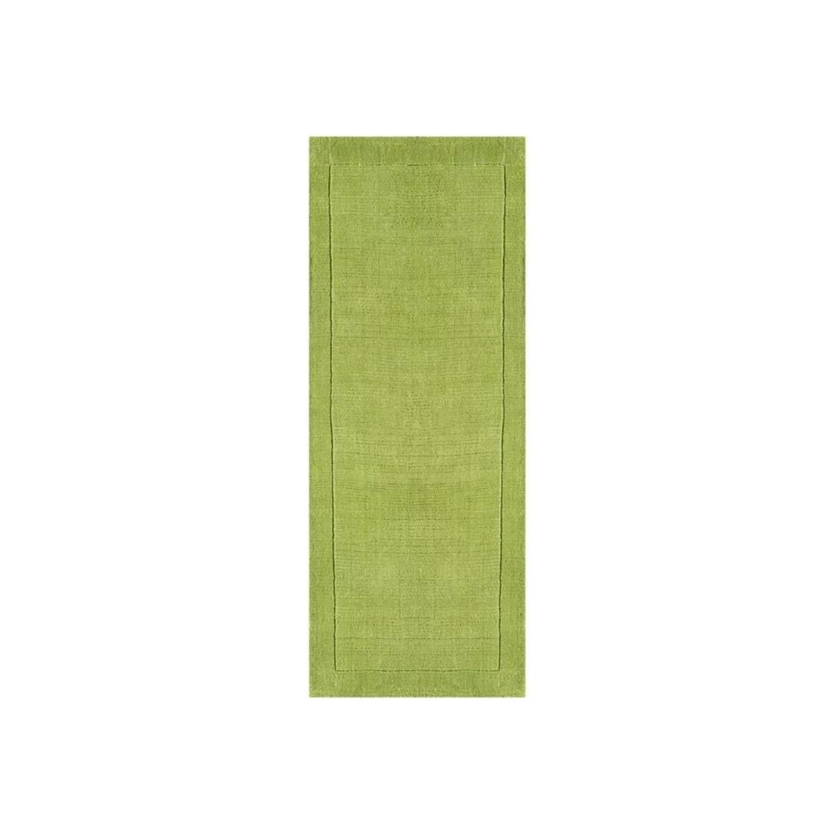 York Plain Wool Hall Runner Rugs in Green 68x240cm – image 1