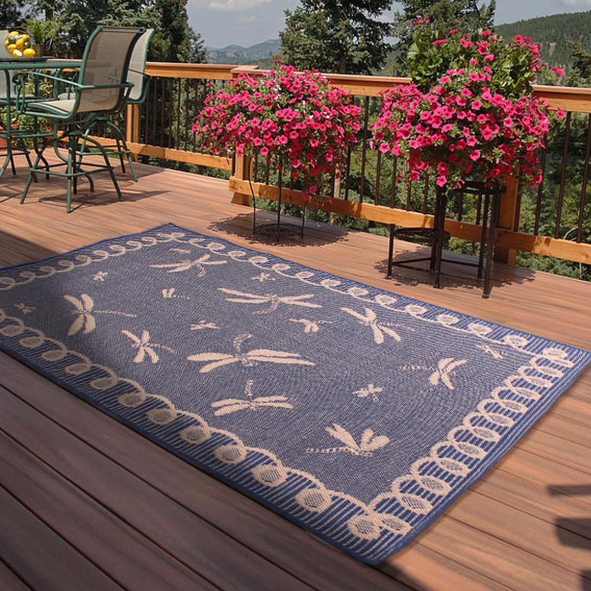 Indoor Outdoor Dragonfly Rugs in Blue by Rugstyle 150x230cm – image 2