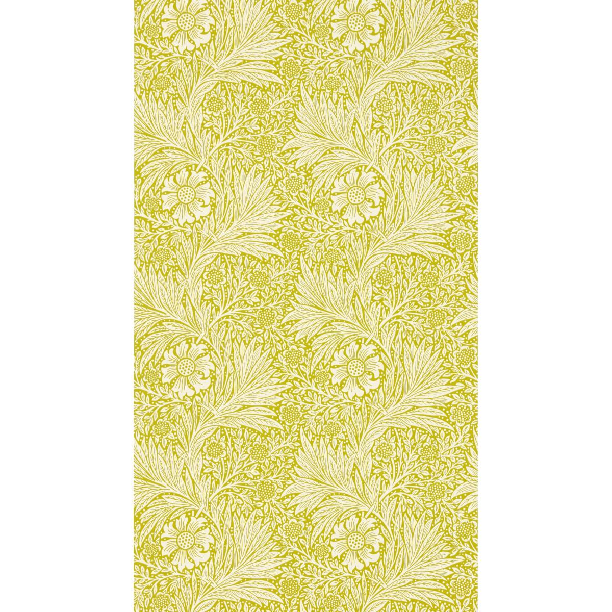 Marigold Wallpaper 217092 by Morris & Co in Chartreuse Green Roll