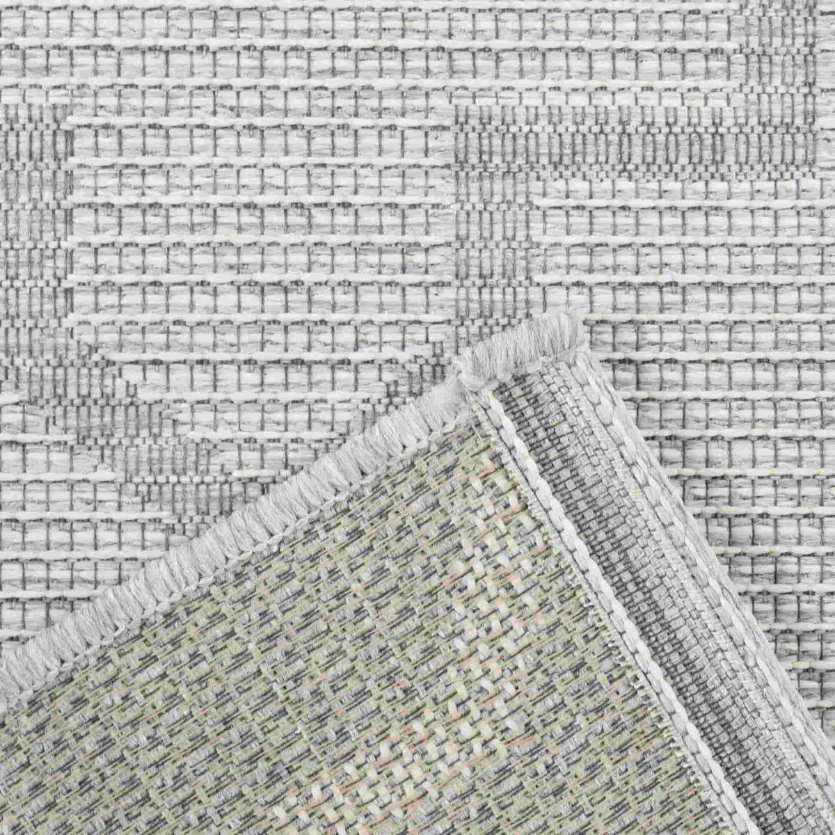 Newquay Geometric Trellis Flatweave Outdoor Rugs 96003 3001 Grey – image 4