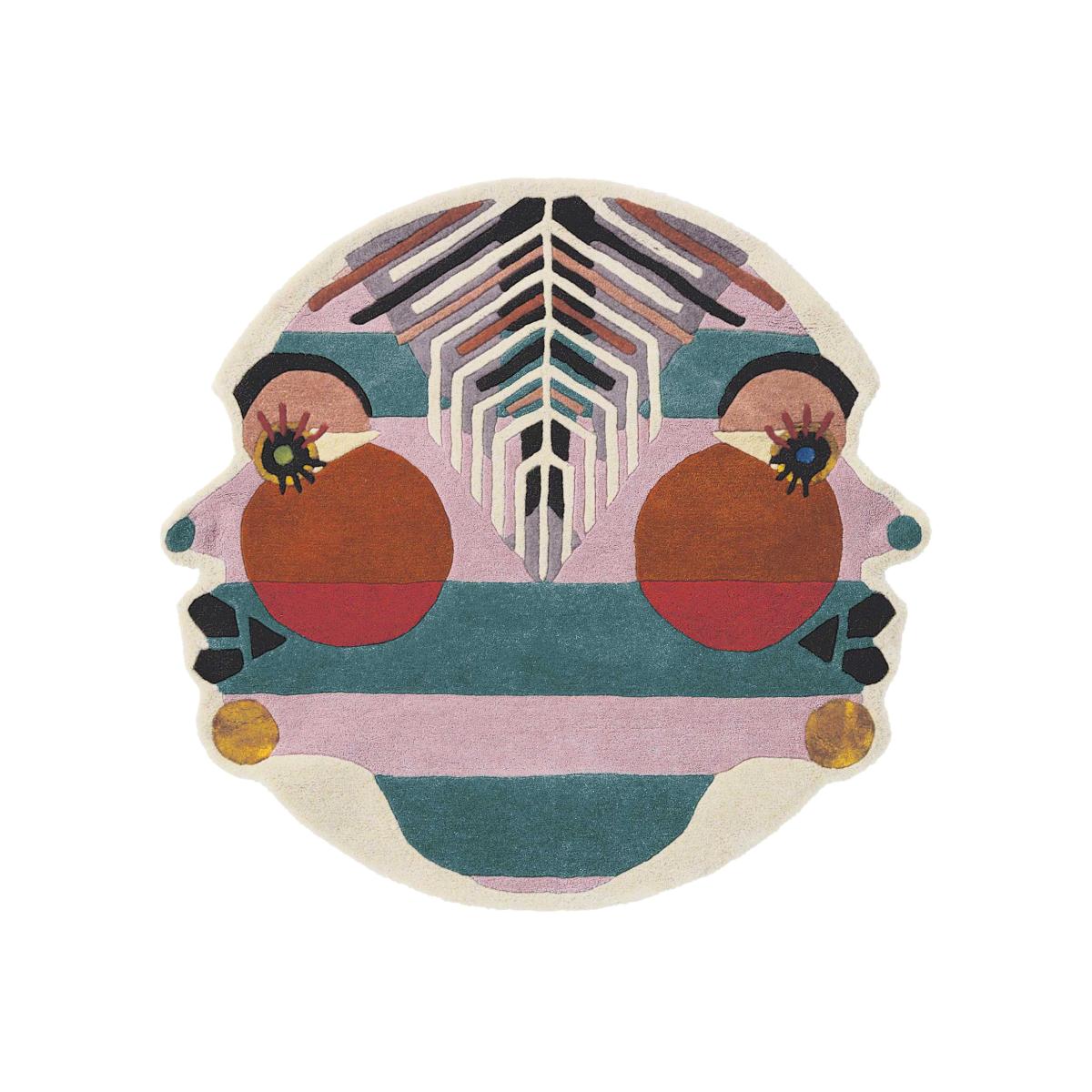 Zodiac Gemini Star Sign Circle Round Wool Rugs 161305 by Ted Baker – image 1