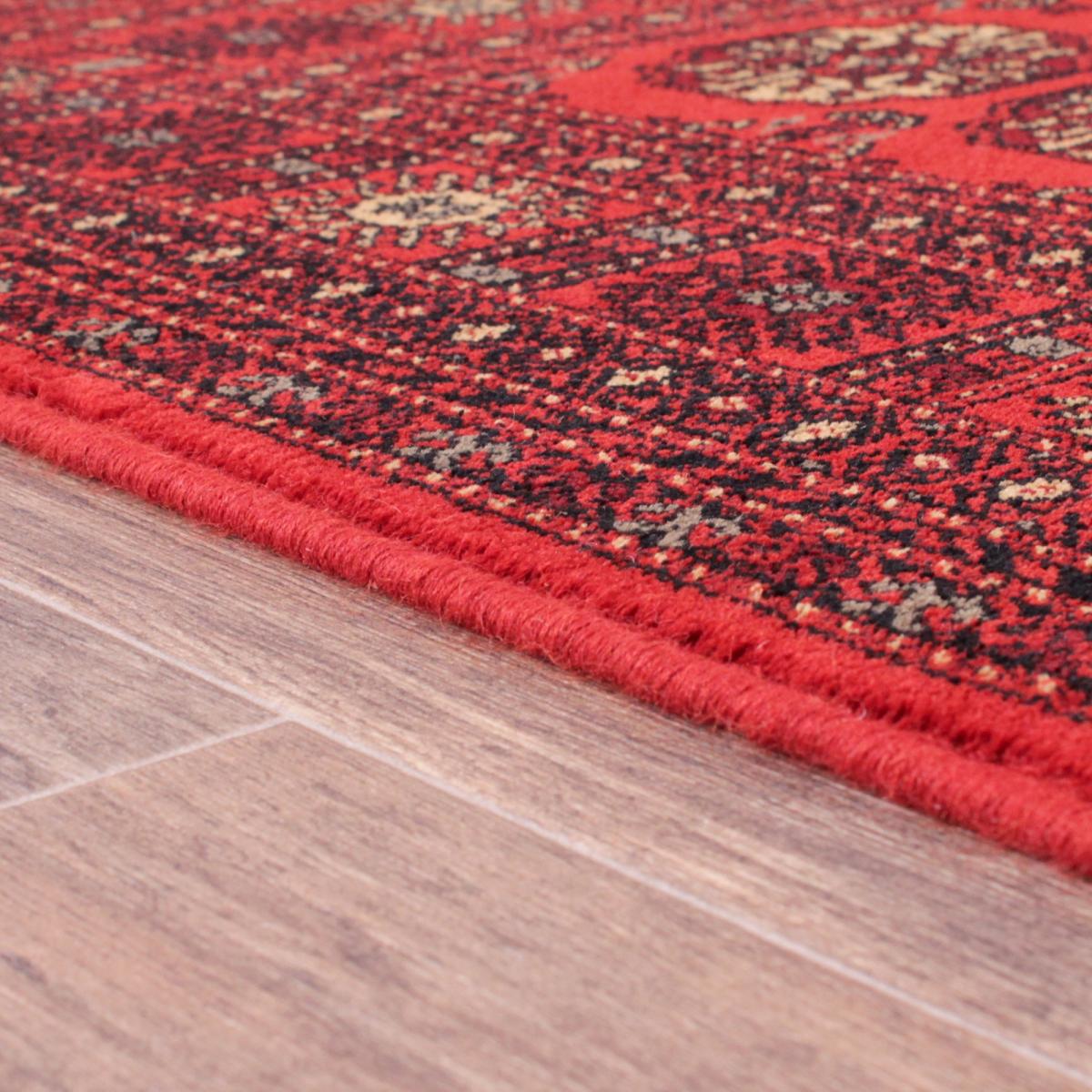 Traditional Keshan Heritage Bochara Bordered Rugs in Red – image 1
