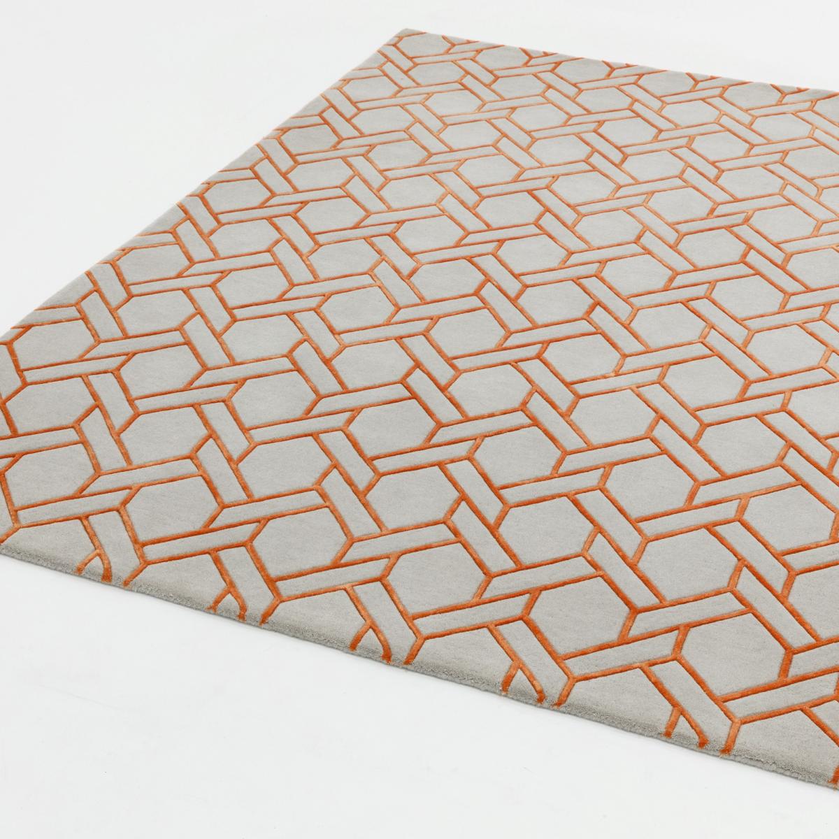 Nexus fine lines rug in orange – image 2