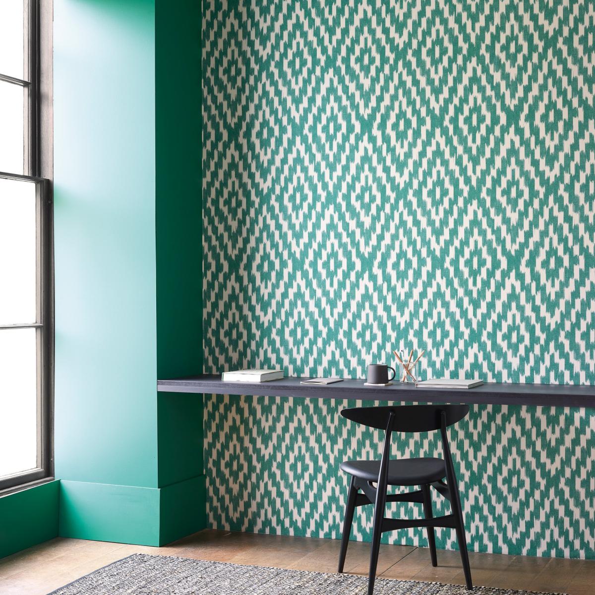 Uteki Geometric Wallpaper 111946 by Scion in Emerald Green Roll – image 1
