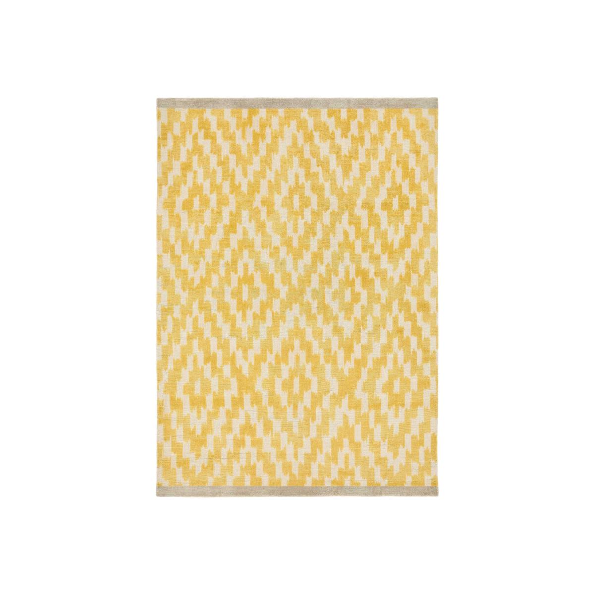 Uteki Geometric Diamond Wool Rugs 023606 in Sunflower Yellow