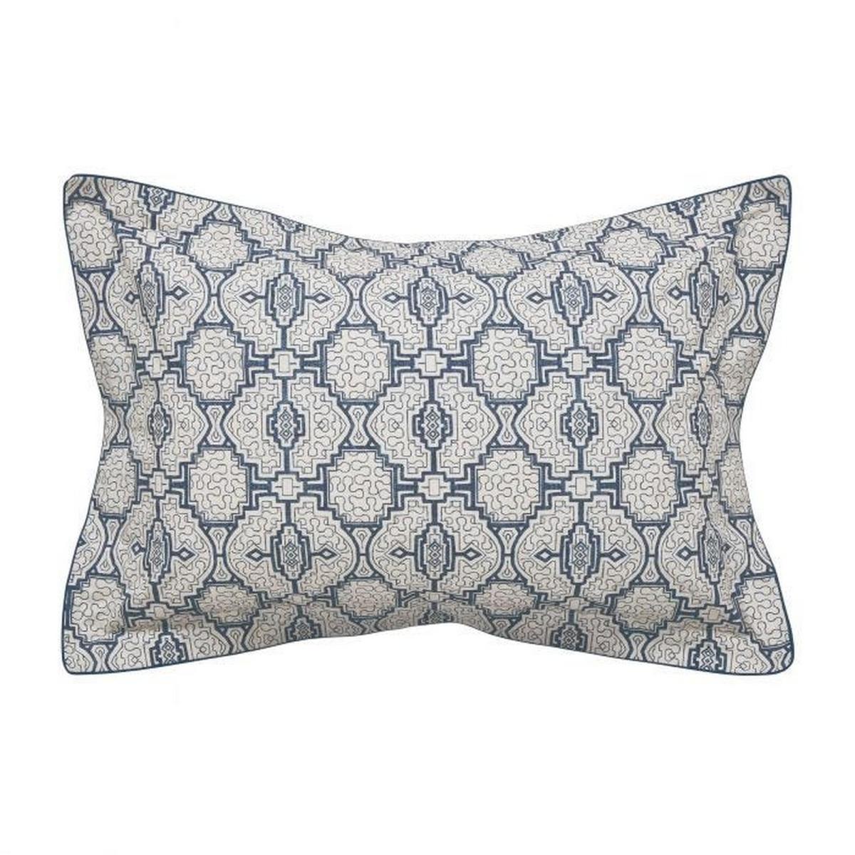 Kateri Shipibo Geometric Bamboo Cotton Bedding in Midnight Blue 48x74cm – image 3