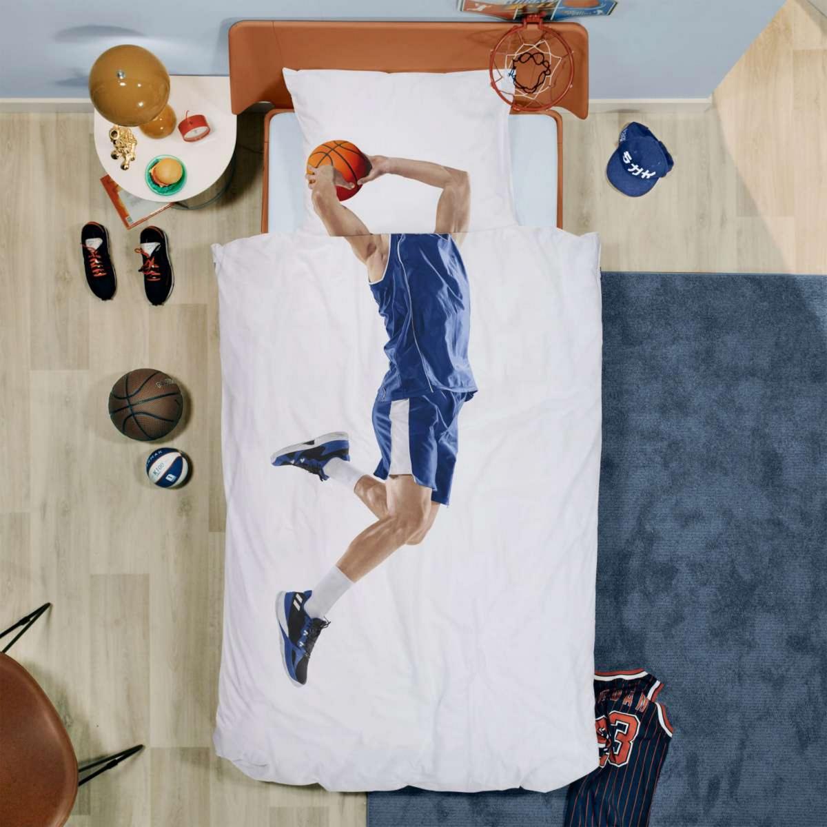 Snurk Basketball Star High Jump Bedding in Blue 135X200cm – image 2