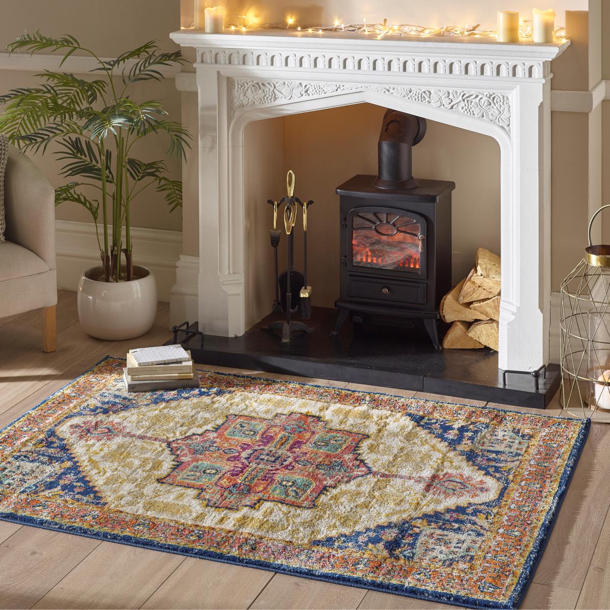 Granada Traditional Persian Rugs in Amber Yellow 160x230cm – image 1