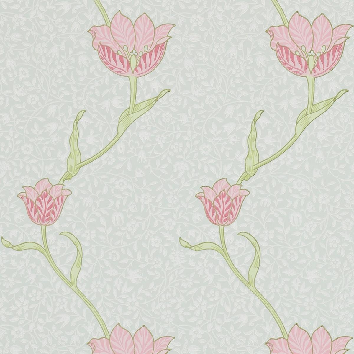 Garden Tulip Wallpaper 210394 by Morris & Co in Porcelain Pink Roll – image 2