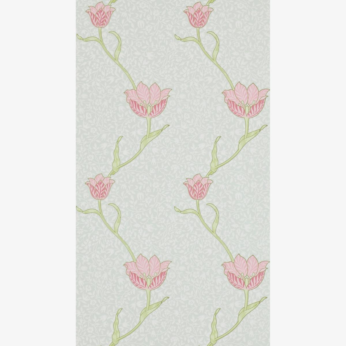 Garden Tulip Wallpaper 210394 by Morris & Co in Porcelain Pink Roll – image 1