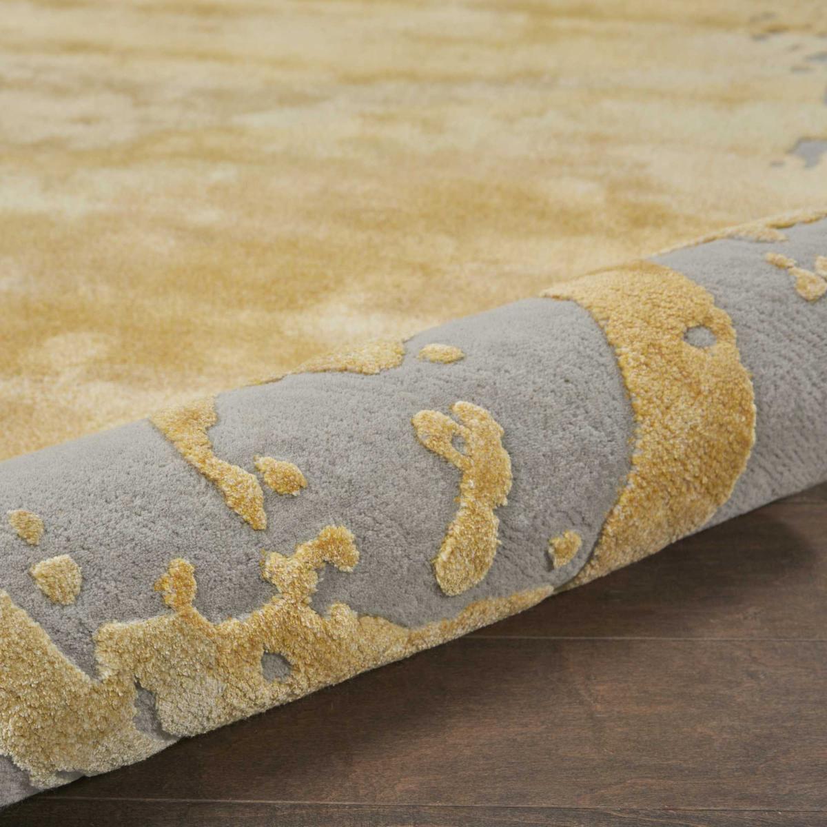 Prismatic PRS19 Abstract Wool Rugs in GRYGD Grey Gold 114x175cm – image 4