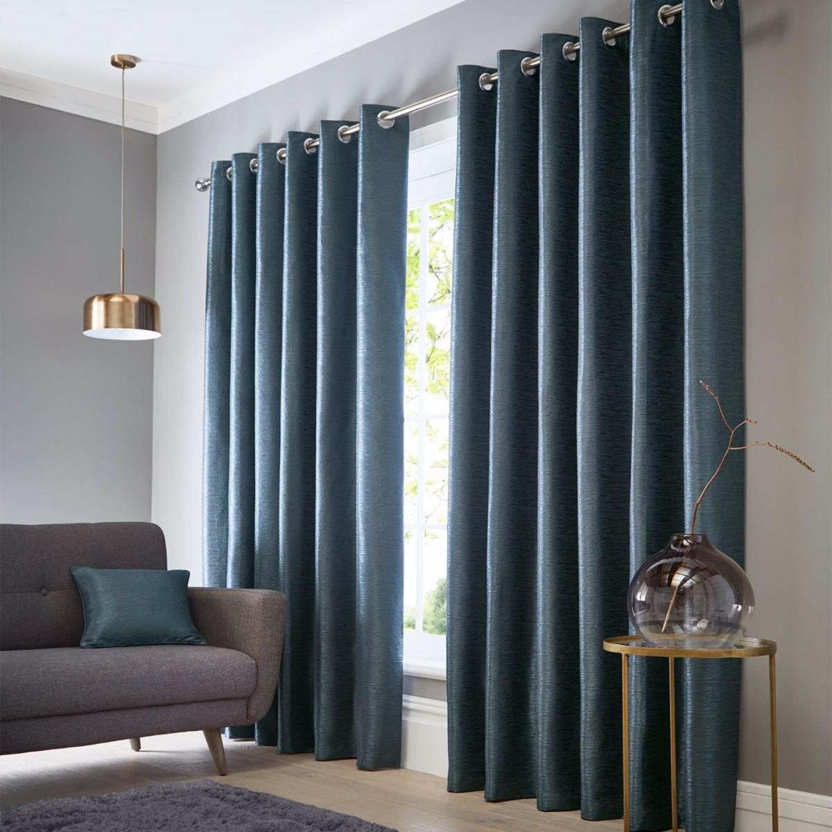 Catalonia Jacquard Curtains By Clarke And Clarke in Ocean Blue 117x229cm
