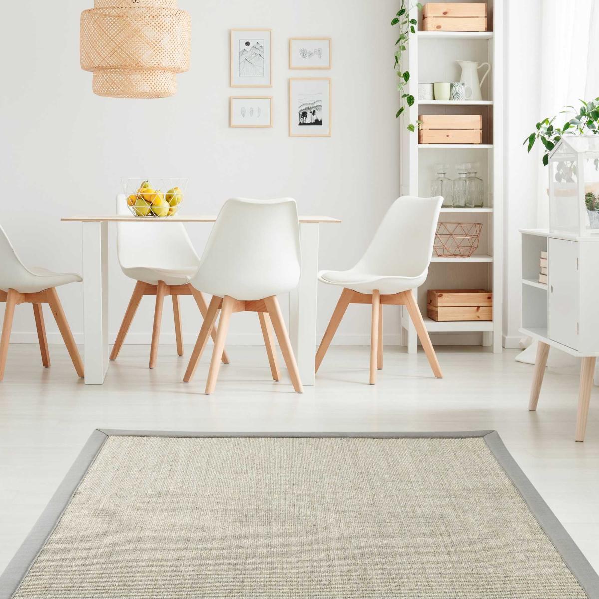 Boucle Sesame Natural Fibre Sisal Bordered Camel Rugs 160x230cm – image 1